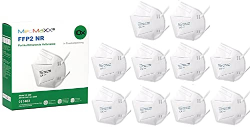 10x MedMaXX Kinder FFP2 NR Atemschutzmaske CE 1463 EN 149:2001 weiß