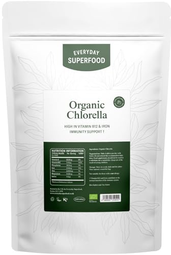 Everyday Superfood Organic Chlorella Tablet 360 Tablets, Broken Cell Wall Compressed Raw Chlorella Powder