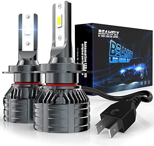 BEAMFLY Bombillas H7 LED 16000LM, Lampara Faros Delanteros Coche 12V 100W 6000K Luces Blancas