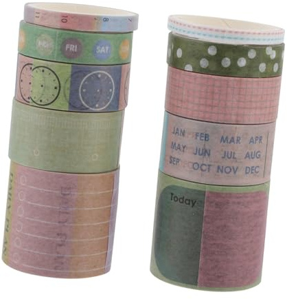 EXCEART Writable Paper Tape Set Paper Calendar Making Tape 10 Rolls with Date and Month Labels Tearable by Hand for DIY Crafts and Diary Planning for Boys and Girls Organisers