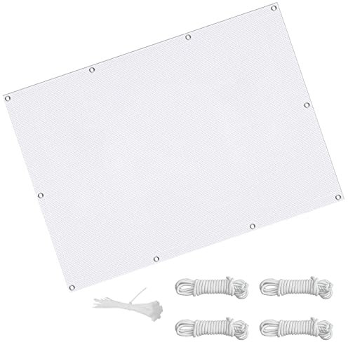 Sun Sail Shades 1.2 x 1.2 m Breathable Shading and UV Protection Garden Screening Shade Netting with Fixing Kit Customizable for Garden Pergola Backyard Lawn, White