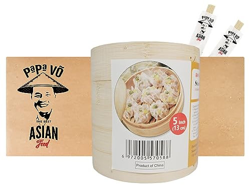 Bambusdämpfer Set Ø13cm + 2 Papa Vo Chopsticks