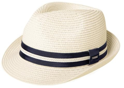 Comhats Summer Fedora Straw Hats for Men Beach Sun Panama Packable Trilby Dress Derby White XX-Large XXL