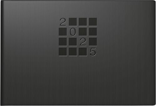 rido/idé Taschenkalender Modell Septimus (2025), 2 Seiten = 1 Woche, A6 quer, 128 Seiten, Papier-Einband Linea, schwarz