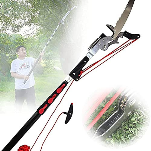 Telescopic Tree Pruner Professional Telescopic Pole Saws Extendable Pruning Saw Gardening Landscaping Branch Saw Lopper Tools for Sawing and Shearing,7.2M/24FT