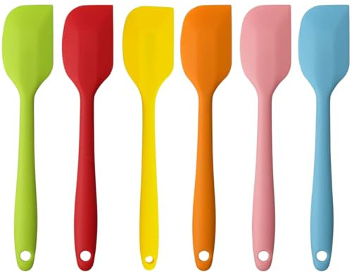 GreenMingle 6 Pieces Silicone Spatula, 500°F Heat Resistant Rubber Spatulas Non-Stick Baking Spatula Silicone Kitchen Utensils for Cooking, Baking and Mixing (21cm / 8.2inch)