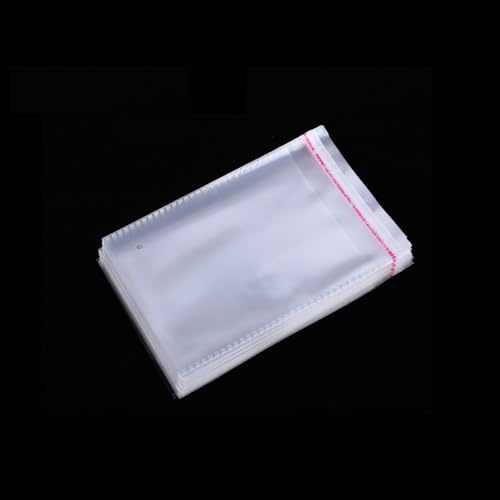 100 st genomskinliga cellofanpåsar, självhäftande A5, 15,2 x 22,9 cm, OPP cellofanpåsar för kakor, kort, kuvert, foton