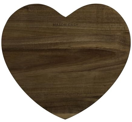 Mason Cash Planche à découper en bois d'acacia rustique en forme de cœur facile à nettoyer pour viande, légumes et service