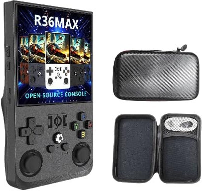 Générique R36S Max, console di gioco portatile, sistema Linux open source, scheda TF da 64 GB, 15.000 giochi retrò, schermo IPS da 4 pollici