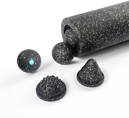 Set de rodillos de espuma 5 en 1 para la recuperación muscular — incluye rodide Yoga, bola de masaje, bola de maní, cono y disco de acupresión — para aliviar la espalda, las piernas y todo el cuerpo