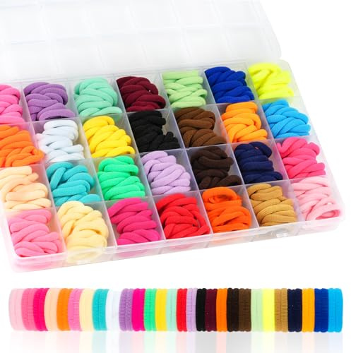 364 Stück Haargummi Mädchen, 28 Farben Haargummis Klein, Nahtlose Mini Baby Haargummi, Bunte Zopfgummis Mädchen für Baby Kinder