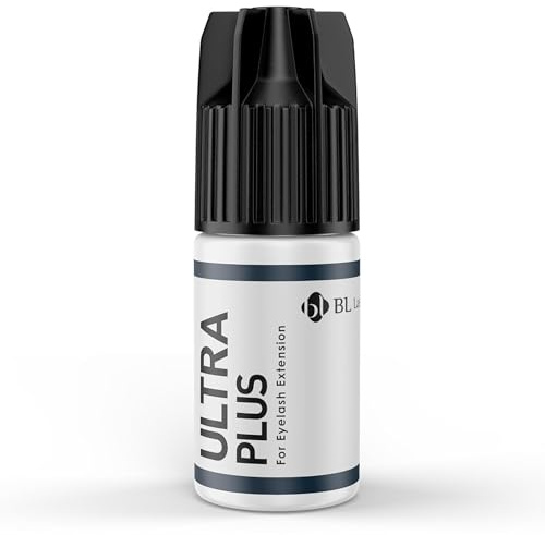QBS BL Lashes Ultra Plus Professional Eyelash Glue | 2–3 Sec Drying Time | 7 Weeks Retention | Black Adhesive | Long Lasting Eyelash Glue | Extra Strong Bond for Extensions Salon Use (5g)