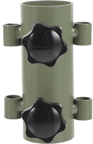 FOMIYES Windproof Tent Pole Holder Adjustable Metal Canopy Rod Outdoor Parasol Base for Garden and Camping Use Military Green Smooth Edges