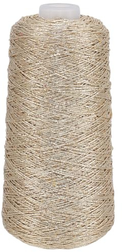 FREEBLOSS Hilo metálico brillante para ganchillo, 200 g, hilo metálico brillante brillante de 1 mm de grosor, hilo de lurex para tejer ganchillo, suministros de bordado, 525 yardas (dorado)
