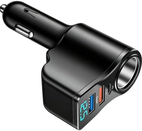 Cargador Coche 106W 12V/24V 4 en 1 Ladron Mechero Auto Carga Rápida PD3.0