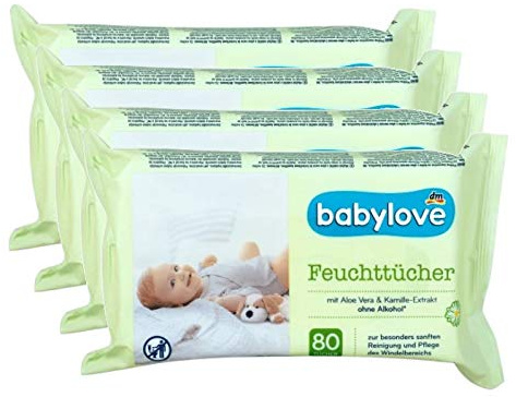 babylove Lot de 320 lingettes humides