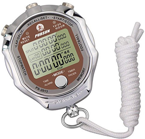 Digitale Stoppuhr,Laopao Handheld Großes LCD-Display Wasserdicht täglich Alarm 1/100 Sekunden Precision Timer Für Fussball Sports Training (S7-UK)