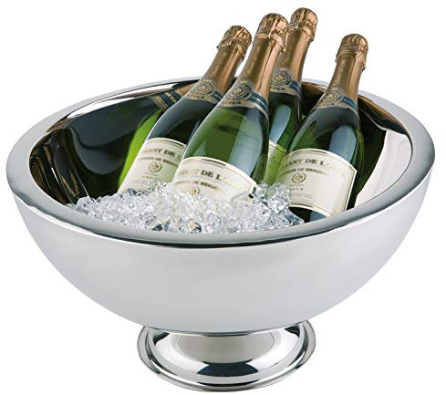 Buddy´s Bar - Secchiello del Ghiaccio per Champagne, Secchiello di Alta qualità in Acciaio Inossidabile Lucido con Doppia Parete, Super Robusto con capacità di 10,5L, Lavabile in lavastoviglie
