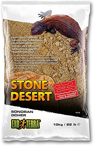 Exo Terra Sonoran Ocher Stone Desert, natürlicher Wüstenboden, Wüsten Substrat, zur Formung von Felsenformationen, Tunneln und Höhlen geeignet, 10kg