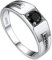 Suplight Herrenring Silber 925 mit glänzendem schwarzem Zirkonia 14K Weißgold Verlobungsring Promise Eternityringe Solitärring Silberschmuck 67