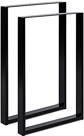 Magnetic Mobel 2X TISCHKUFEN | Gestell | Schwarz, Industrial, Gold Anthrazit & Weiß | alle Größen | DIY Esstisch, Tischgestell, Tischbeine, Bank (B60 x H72 cm, Schwarz)