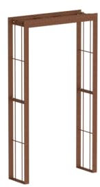 ELEO Rosenbogen Savona rostoptik - 2,3 x 1,2 m Rankbogen eckig modern aus Baustahl stabil handgeschmiedet Schmiedeeisen rostig Edelrost - Stützbogen Winterfest massiv für Rosen, Kletterpflanzen