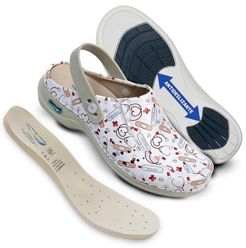 Nursing Care Zuecos de Piel Wash'Go Berlín (Salud con Tira, Numeric_38)
