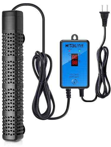 HiTauing Aquarium Heater, Upgraded 300W/500W Fish Tank Heater with Intelligent Leaving Water Automatically Stop Heating and Advanced Temperature Control System, Suitable for Saltwater and Freshwater