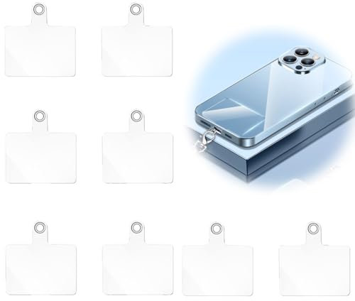 LJFEA Juego de 8 Almohadillas Transparentes para teléfono móvil con Anillo de Metal, Colgante para teléfono móvil, multifuncionales e Impermeables para la mayoría de los Smartphones