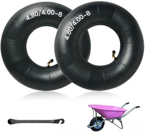 BNGXR Schlauch für Schubkarre,2 Stück Schlauch Reifenschlauch für Luftrad Typ 4.80/4.00-8,Starke Tragfähigkeit für Schubkarren Mäher Handwagen Rasentraktor Landwirtschaftliche Wagen Werkzeugwagen