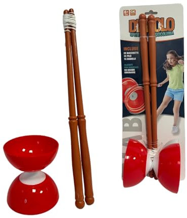 Generisch Diabolo Spiel für Kinder und Erwachsene - Diabolo Jonglierset mit Stäbchen 36 cm - Robust, Langlebig, Fördert Motorik & Koordination , Zufällig