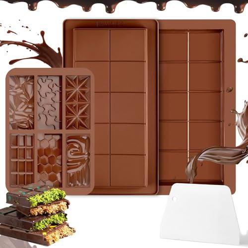 3 Stück Schokoladenform, Silikonform für Schokolade, Tief, Mit Abstreifer Antihaftbeschichtung - BPA Free, Mit 100CM Pendelleuchte Kabel
