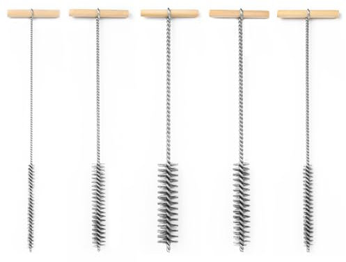 5 STK Bohrlochbürste Set 8mm/12mm/16mm/20mm/25mm Lochbürste Reinigungsbürste Drahtbürste Rund Edelstahl Lochbürsten Reinigungsbürste Messing Zylinderbürste für Schlagbohrmaschinen Bohrlochreinigung