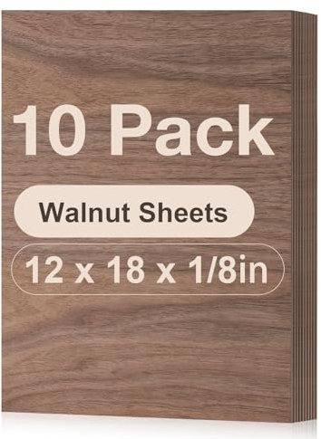 ROBOTIME Tablero Madera Contrachapada 3mm Nogal A3 30×42cm 10 Piezas Tablero de Madera a Medida Para Bricolaje,Pirograbado Corte por Laser CNC Router Modelado