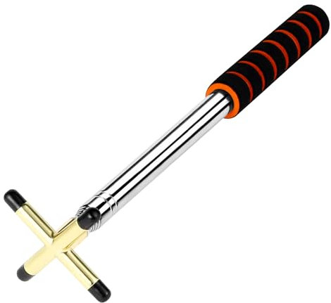 PCKOBEVER Billards Cue Stick Bridge,Retractable Snooker Cue Stick Bridge With Brass Bridge Head,Snooker Pool Rest Stick Pool Cue Holder Billiard Cue Accessories (Gold Bridge + One Brass Head)