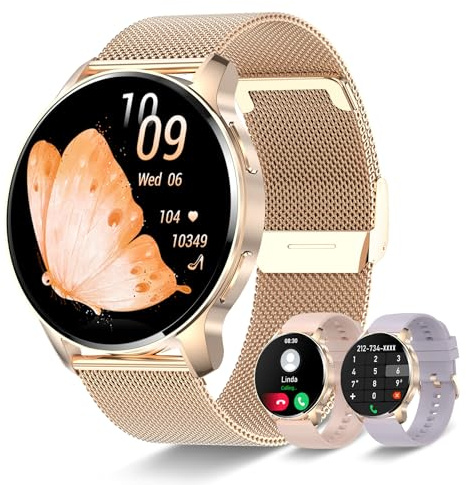 Montre intelligente pour femme, appel Bluetooth et réponse, montre numérique pour femme, avec sommeil, fréquence cardiaque, 20 sports, montre de fitness, chronomètre et podomètre, étanche, montre