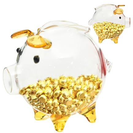 Salvadanaio a forma di maiale, trasparente, simpatico salvadanaio a forma di , indistruttibile per bambini, salvadanaio creativo per monete, durevole, divertente banca per bambini per