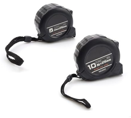 CHSEROK 5m/10m - Cinta Métrica, 2 Piezas Cintas Métricas, Acero Inoxidable Flexometro 5 Metros Profesional, para Topografía de Ingeniería, Producción Industrial y Diseño Arquitectónico