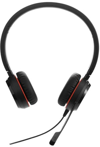 Jabra Evolve 20 SE Stereo Headset - Microsoft Zertifizierte Kopfhörer für VoIP Softphone mit passiver Geräuschunterdrückung - USB-C/A - Schwarz