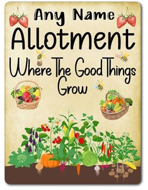 Personalised Allotment Metal Sign Gift – Any Name Allotment Where The Good Things Grow - Cute Fun Novelty Garden Aluminium Present