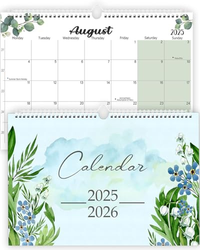 Wall Calendar 2026 A4 - Magnetic Calendar for Fridge Sep. 2025 to Dec. 2026 - Family Academic Year Monthly Wall Planner for Holidays, Work Organisation & Scheduling