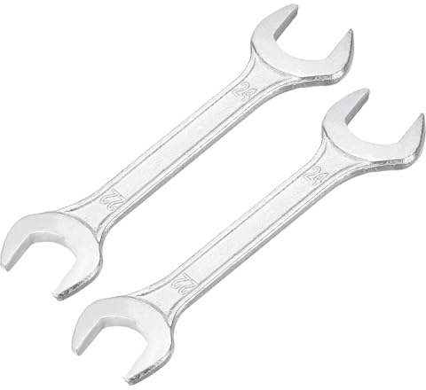 Mandouer 22mm x 24mm Double Open End Spanner, Galvanised Metric Wrench
