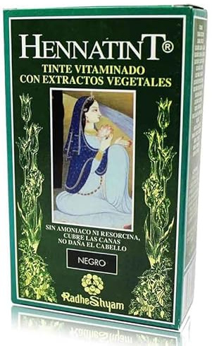 Hennatint Negro 60 ml – Tinte Capilar Semipermanente sin Amoniaco – Con Henna y Germen de Trigo – Cubre Canas y Aporta Brillo Natural