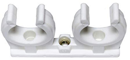 rohrfix-24 10 Stück Rohrschellen, Weiß, Polypropylen, M6 Gewinde