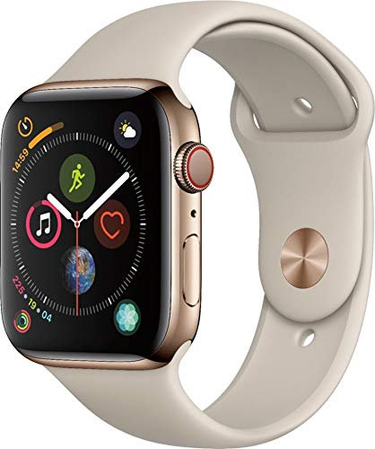 Apple Watch Series 4 (GPS + Zellular, 44MM) Aluminiumgehäuse Gold mit Stein Sportarmband (Generalüberholt)