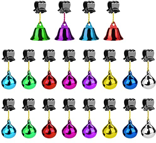 KLYNGTSK 20 PCS Barba Adornos Navideños Campanas de Barba Mini Campana de Papá Noel Adornos de Barba Clip de Navidad Multicolores para Pelo Decoración de Navidad Fiesta Regalo Año Nuevo