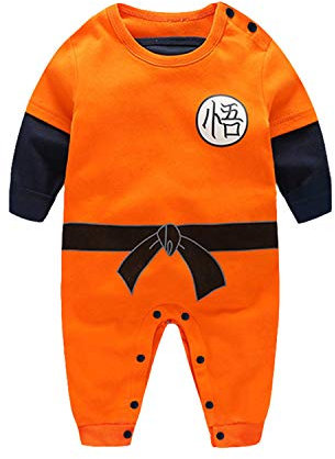 Sxkayxr tecknad nyfödd baby pojkar flickor sparkdräkt goku-inspirerad spädbarn outfit overall kläder, Orange1, 59cm/0-3 Months