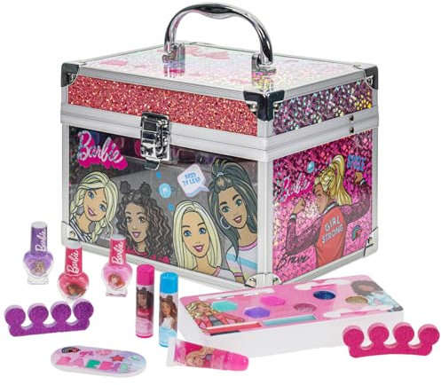 Barbie film bambini trucco kit per ragazze, vero set trucco giocattolo lavabile, Barbie regalo, giocare trucco e fingere giocare giocattoli età 3 4 5 6 7 8 9 10 11 12, da Townley ragazza