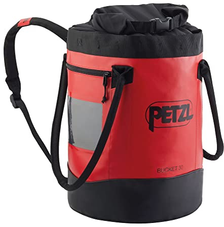 PETZL, Bucket 30, Self -Supporting Holder Bag, Red, 30 Liters, Unisex-Adult