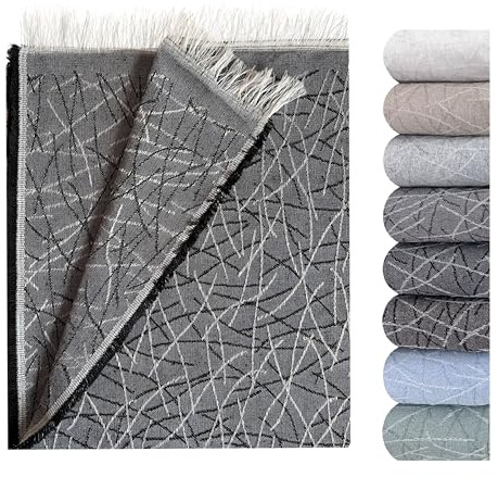 GFD Textiles - Colcha Foulard Lagos Negro 180x290 cm | Manta Plaid Foulard Protectora para Sofá de 2 Plazas y Cama 90 | Diseño Jacquard